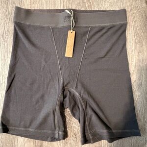 SKIMS Gunmetal Cotton Rib Boxer NWT